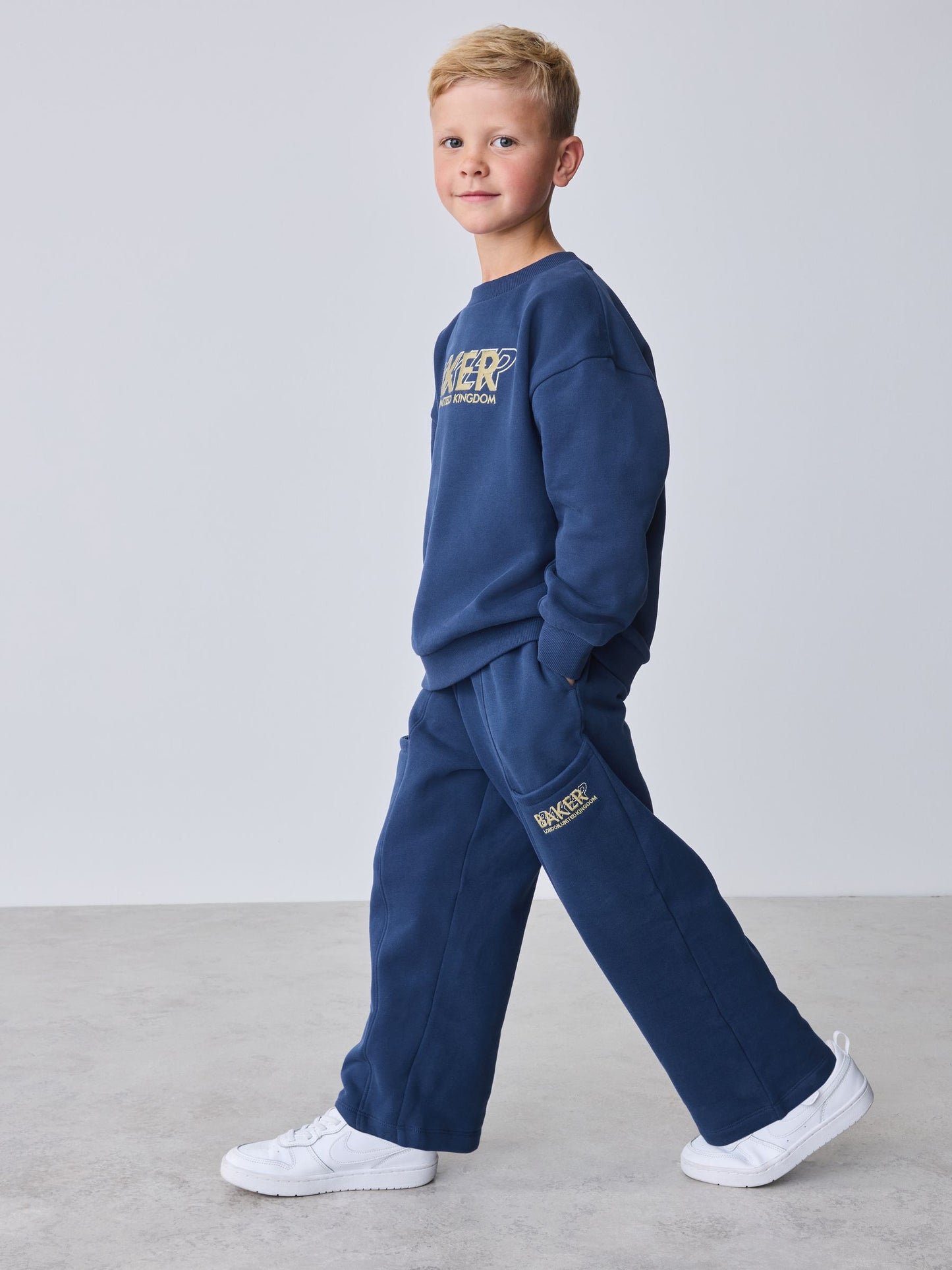 Dsiney Kidz - Baker by Ted Baker Blue Baker by Ted Baker Oversized Sweatshirt and Wide Leg Joggers Set image 2