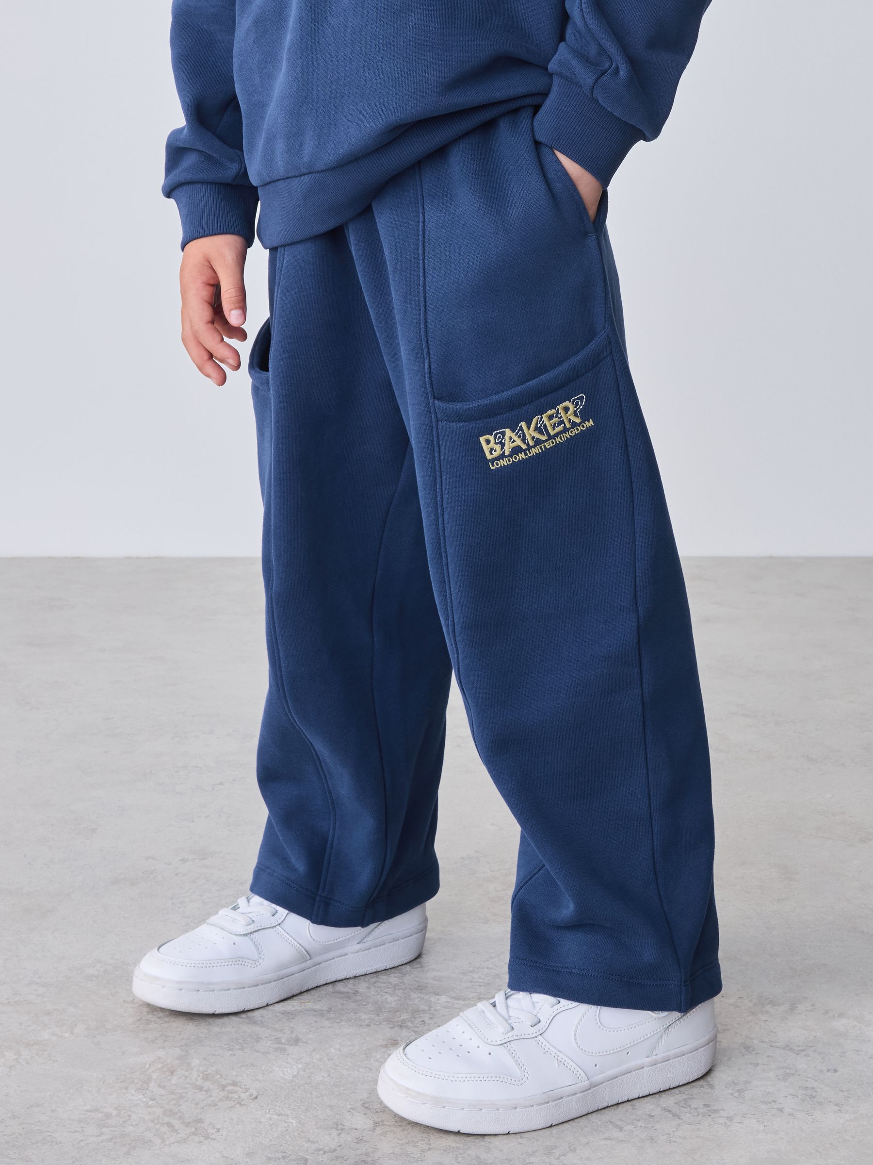 Dsiney Kidz - Baker by Ted Baker Blue Baker by Ted Baker Oversized Sweatshirt and Wide Leg Joggers Set image 3