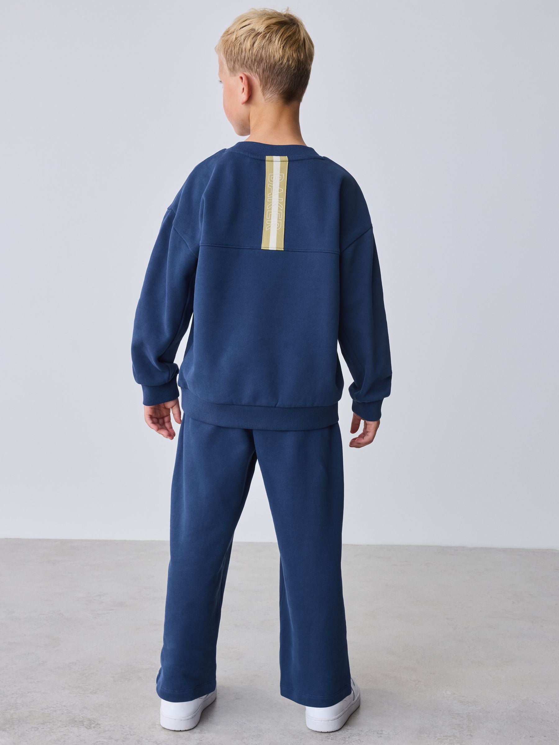 Dsiney Kidz - Baker by Ted Baker Blue Baker by Ted Baker Oversized Sweatshirt and Wide Leg Joggers Set image 4