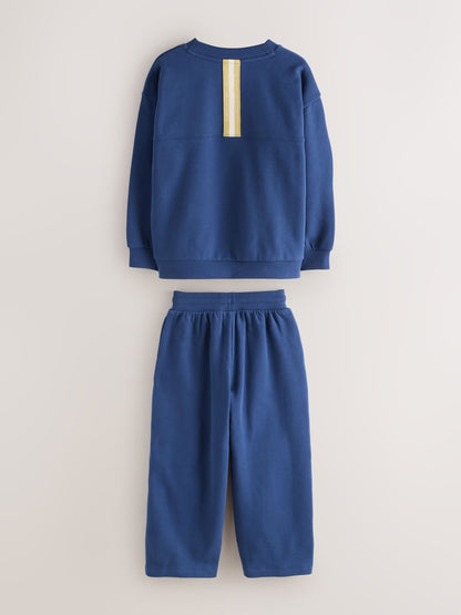 Dsiney Kidz - Baker by Ted Baker Blue Baker by Ted Baker Oversized Sweatshirt and Wide Leg Joggers Set image 9