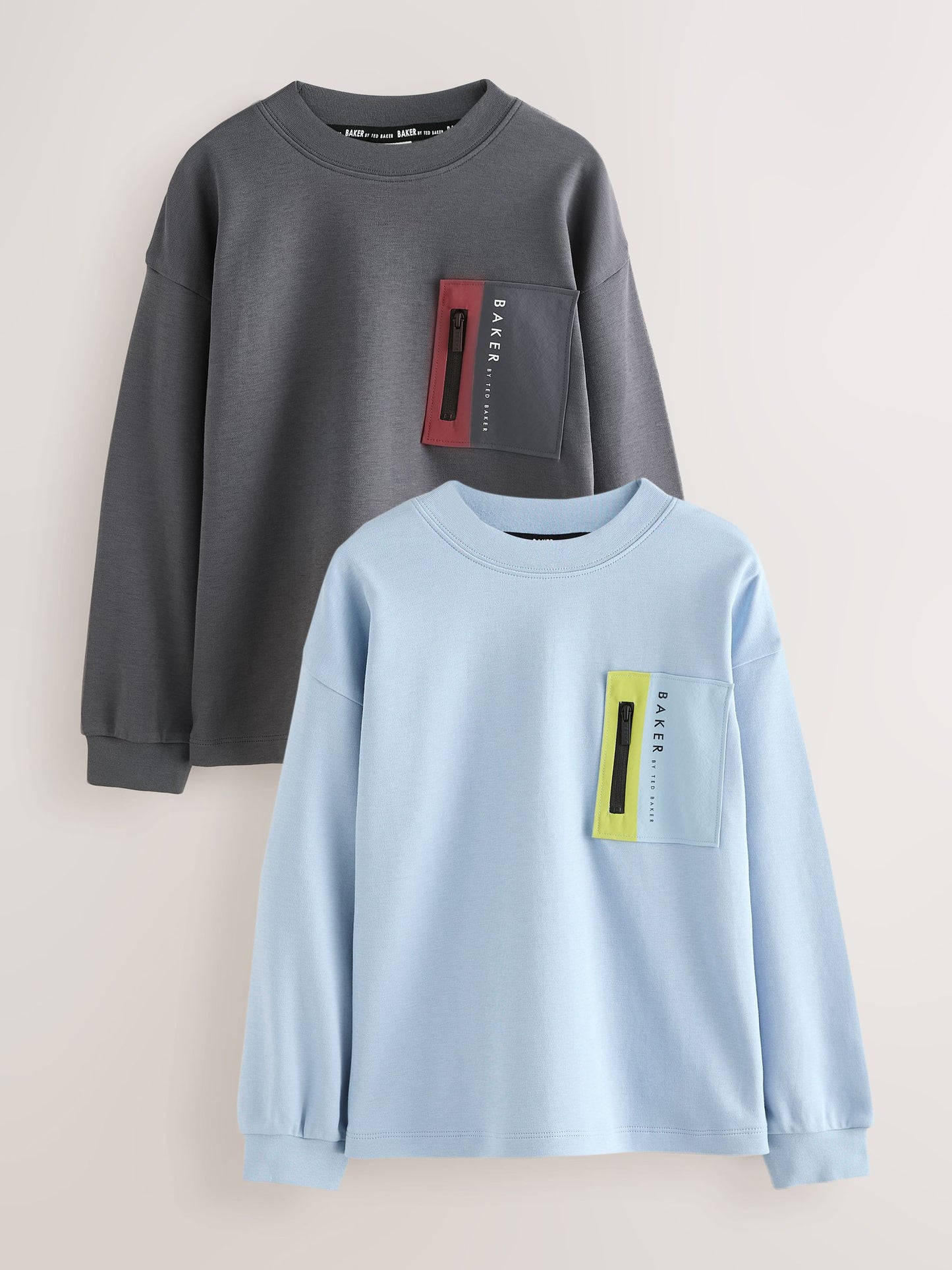 Dsiney Kidz - Baker by Ted Baker Blue/Grey Pocket T-Shirts 2 Pack image 1