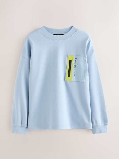 Dsiney Kidz - Baker by Ted Baker Blue/Grey Pocket T-Shirts 2 Pack image 3
