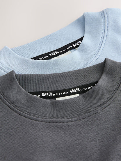 Dsiney Kidz - Baker by Ted Baker Blue/Grey Pocket T-Shirts 2 Pack image 6