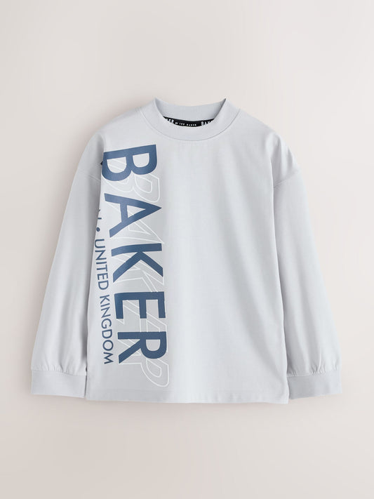 Dsiney Kidz - Baker by Ted Baker Blue/Grey/Pink 3 Pack Long Sleeve Graphic T-Shirts image 2