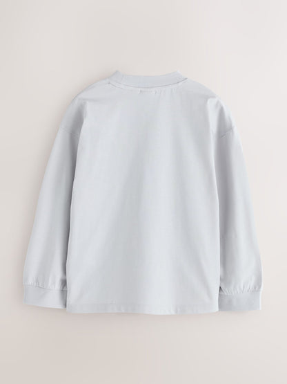 Dsiney Kidz - Baker by Ted Baker Blue/Grey/Pink 3 Pack Long Sleeve Graphic T-Shirts image 5