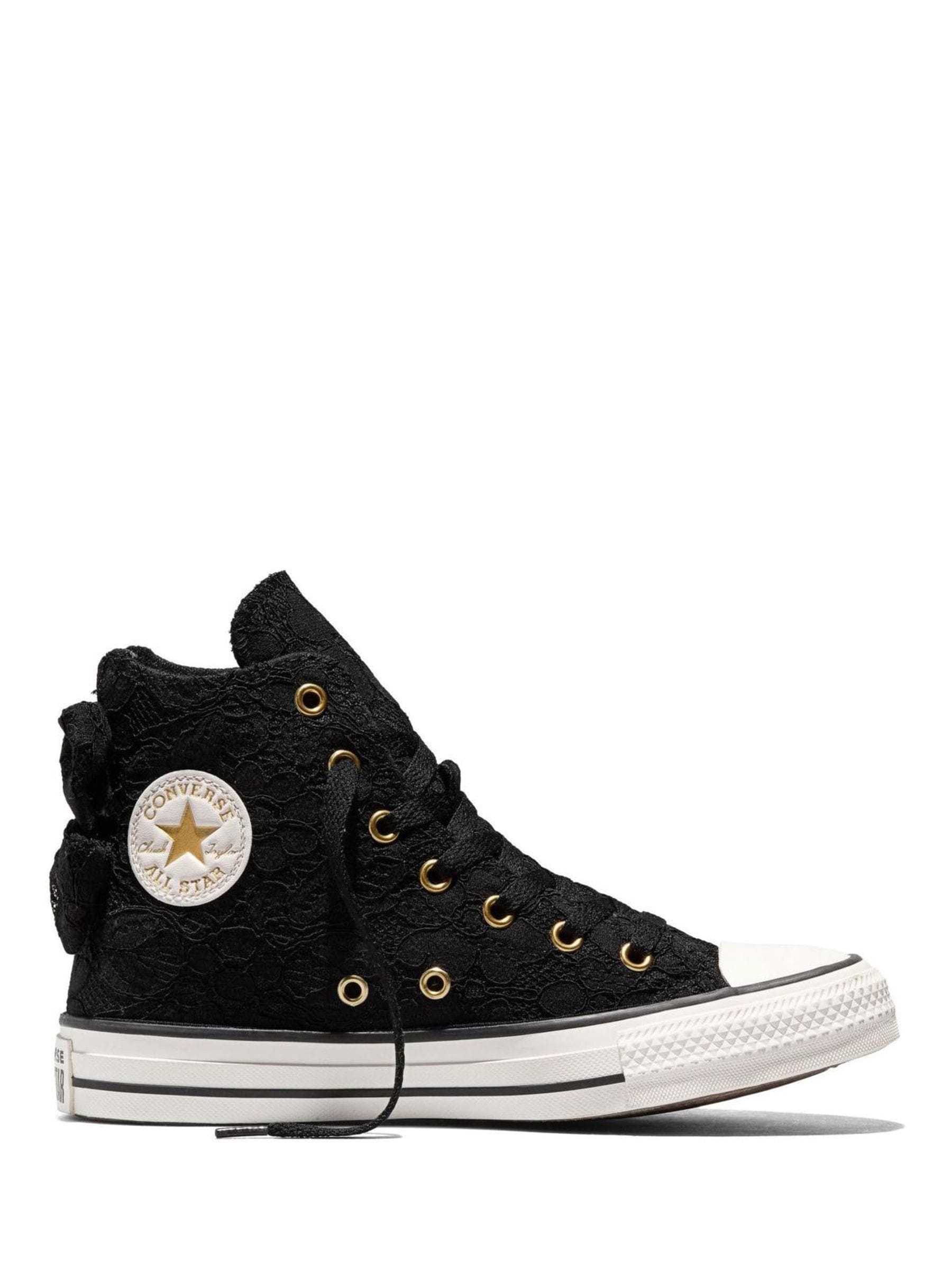 Converse Black Chuck Taylor All Star Bows and Lace High Trainers image 1