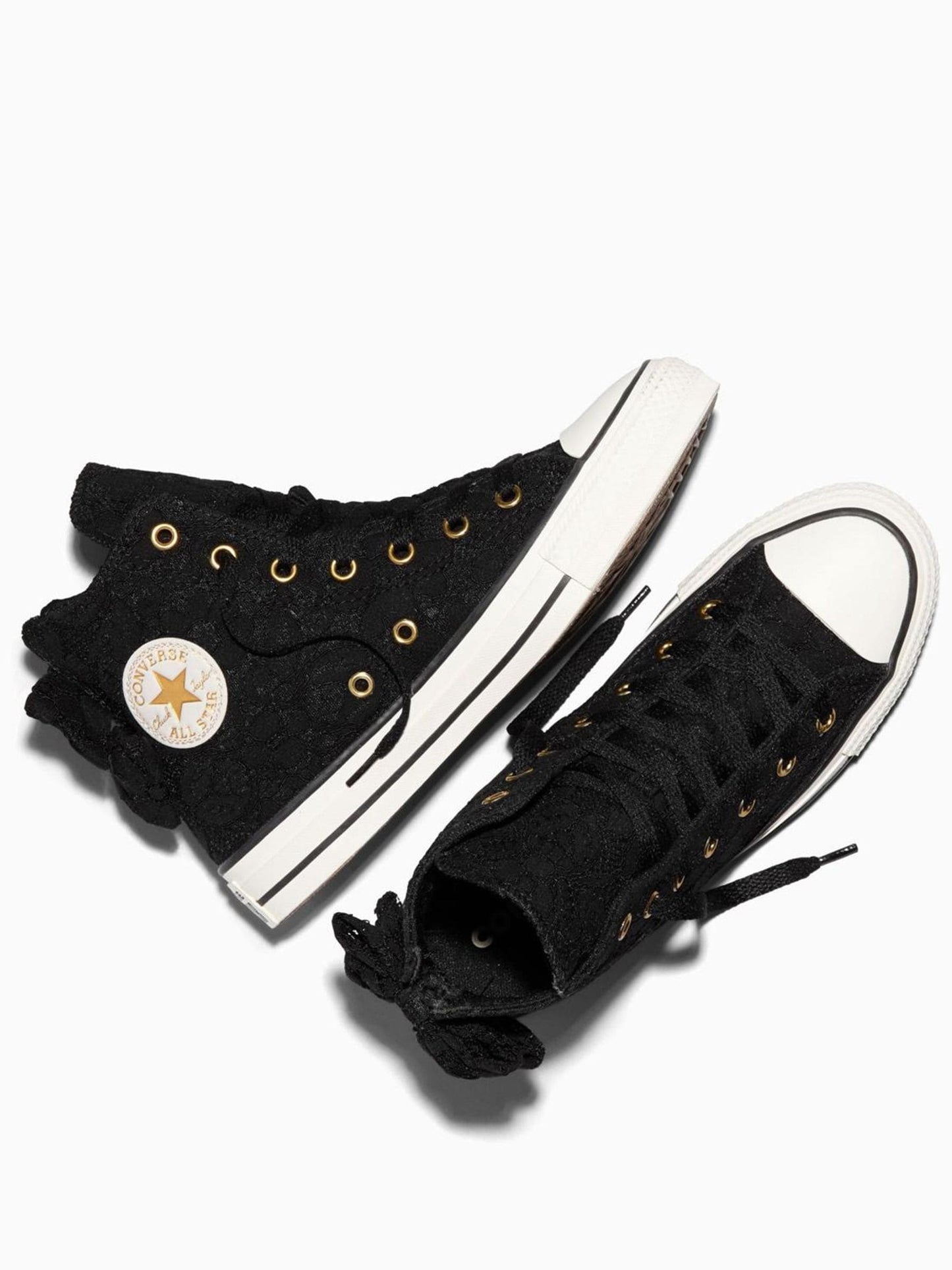 Converse Black Chuck Taylor All Star Bows and Lace High Trainers image 6