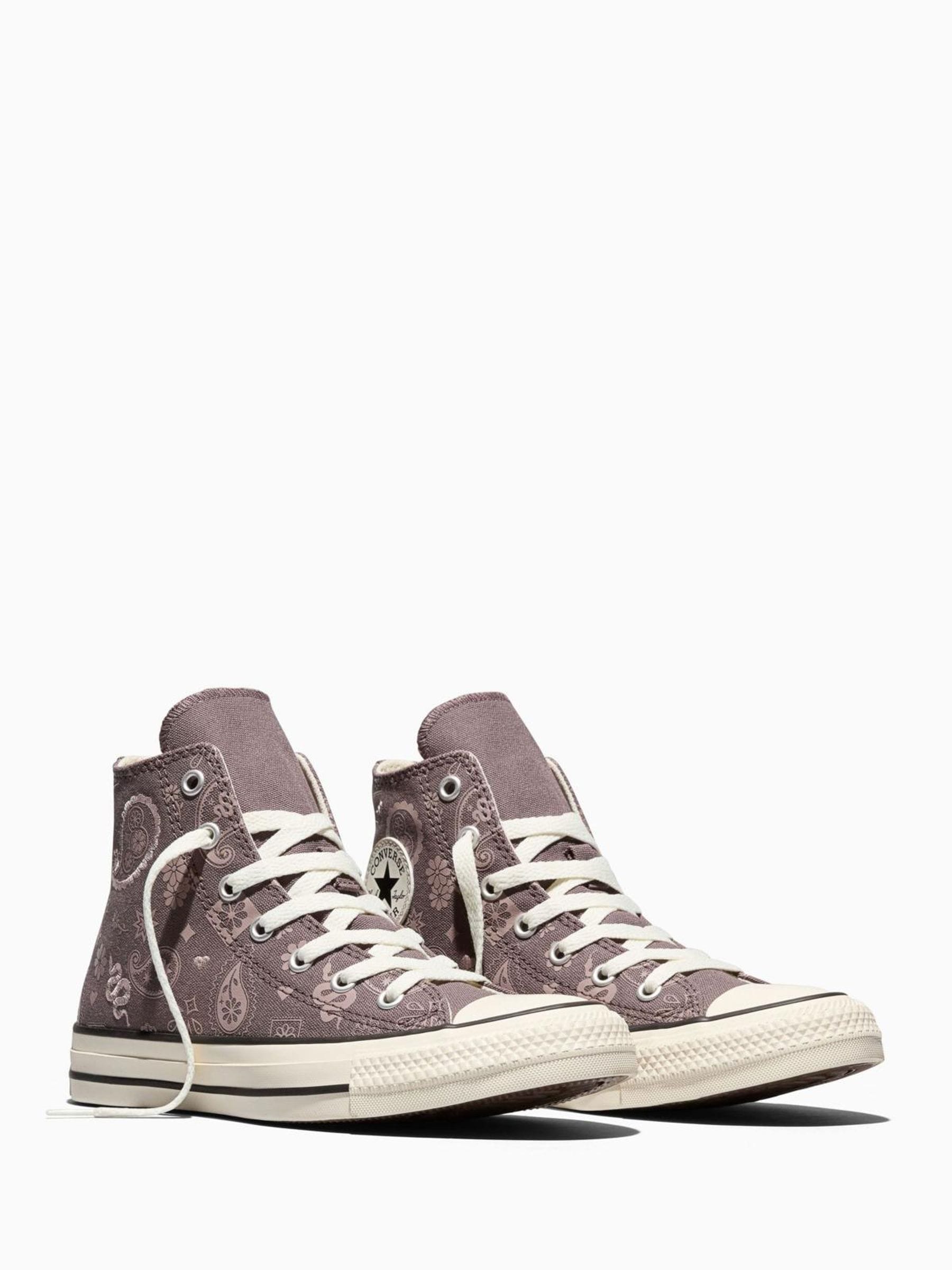 Converse Purple Chuck Taylor All Star Paisley Pop High Trainers image 3