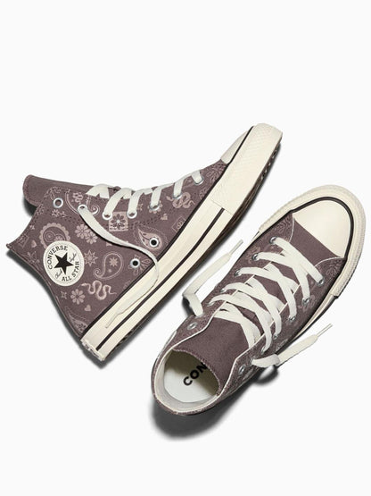 Converse Purple Chuck Taylor All Star Paisley Pop High Trainers image 4