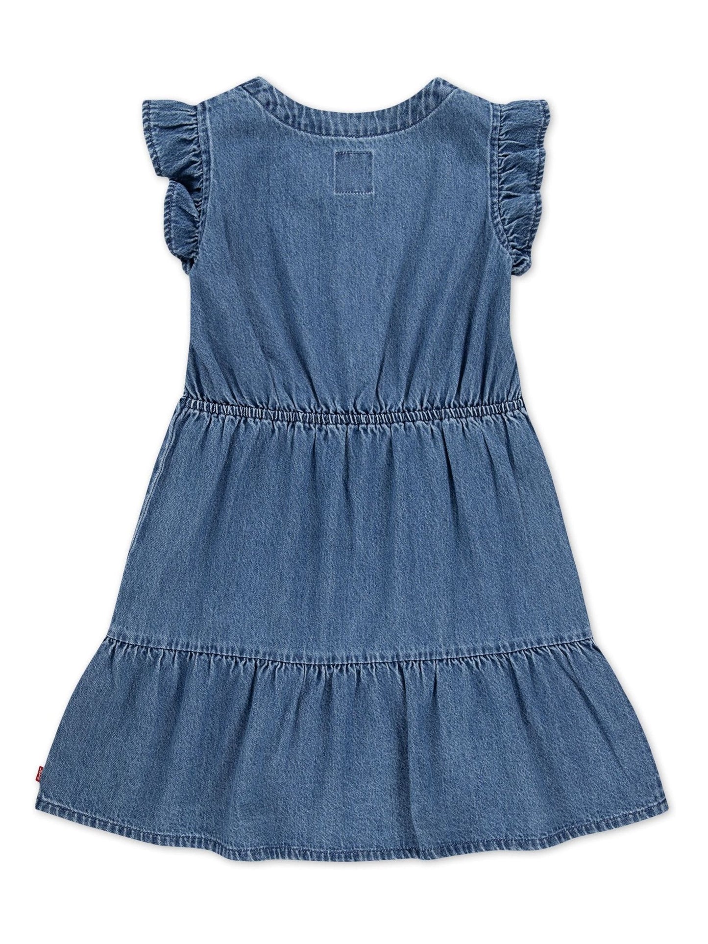 Levi's® Blue Flutter Sleeve Denim Look Logo Dress image 4