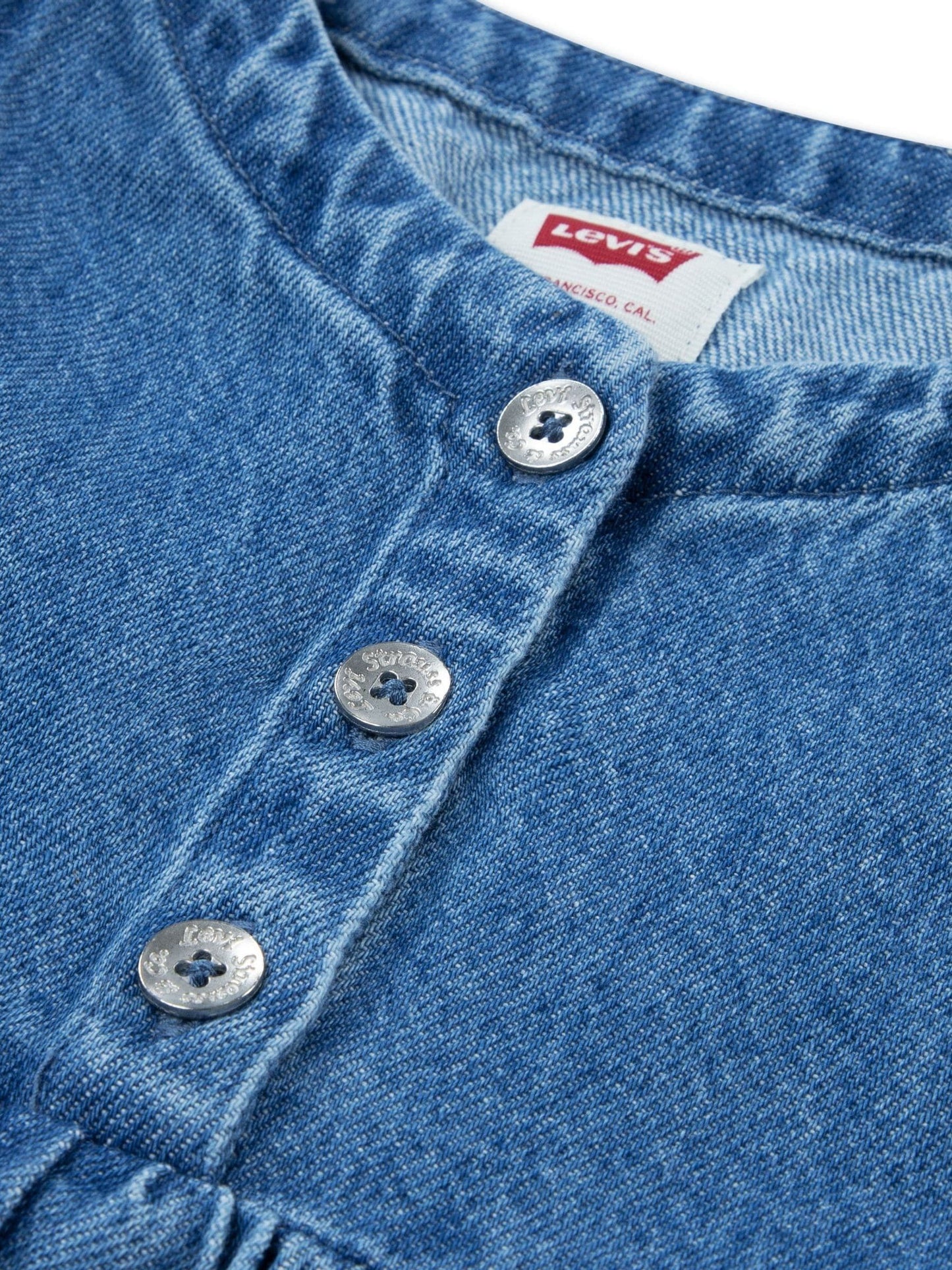 Levi's® Blue Flutter Sleeve Denim Look Logo Dress image 6