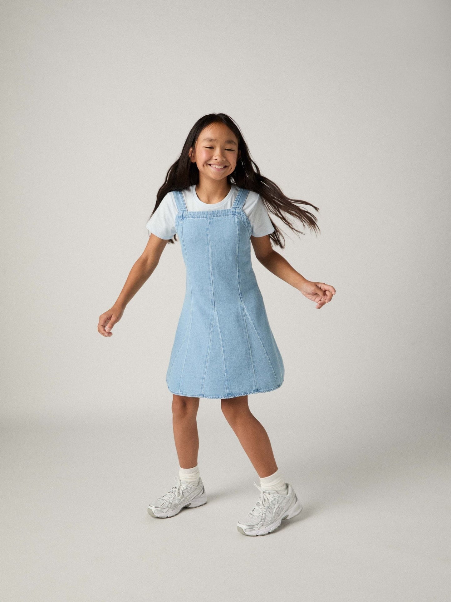 Levi's Blue Godet Strappy Denim Dress image 1