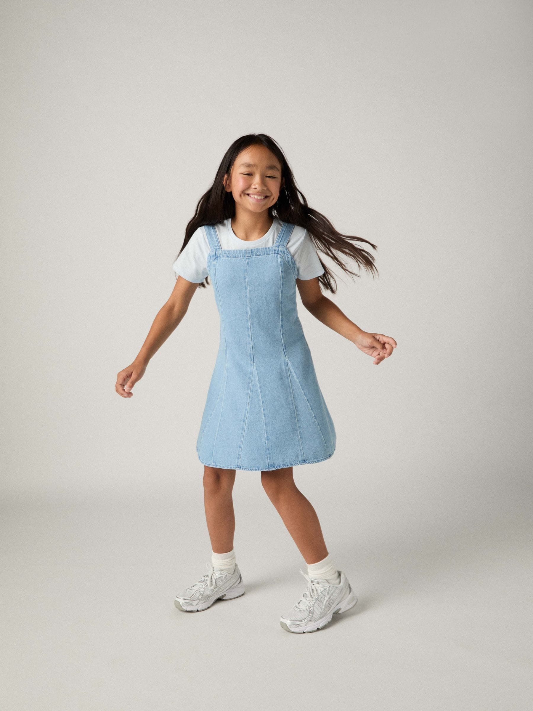 Levi's Blue Godet Strappy Denim Dress image 1