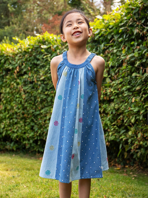Frugi Blue Denim Trapeze Dress image 1