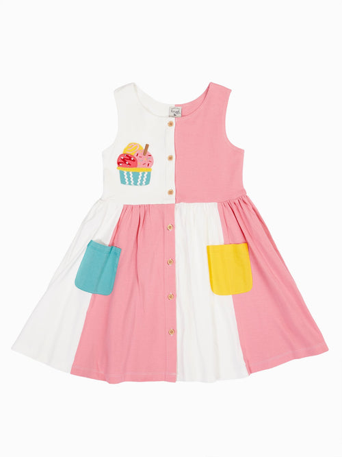 Dsiney Kidz - Frugi Pink Henny Hotchpotch Dress image 1