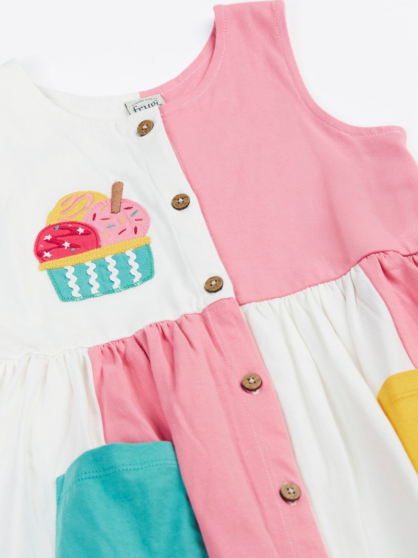 Frugi Pink Henny Hotchpotch Dress image 3
