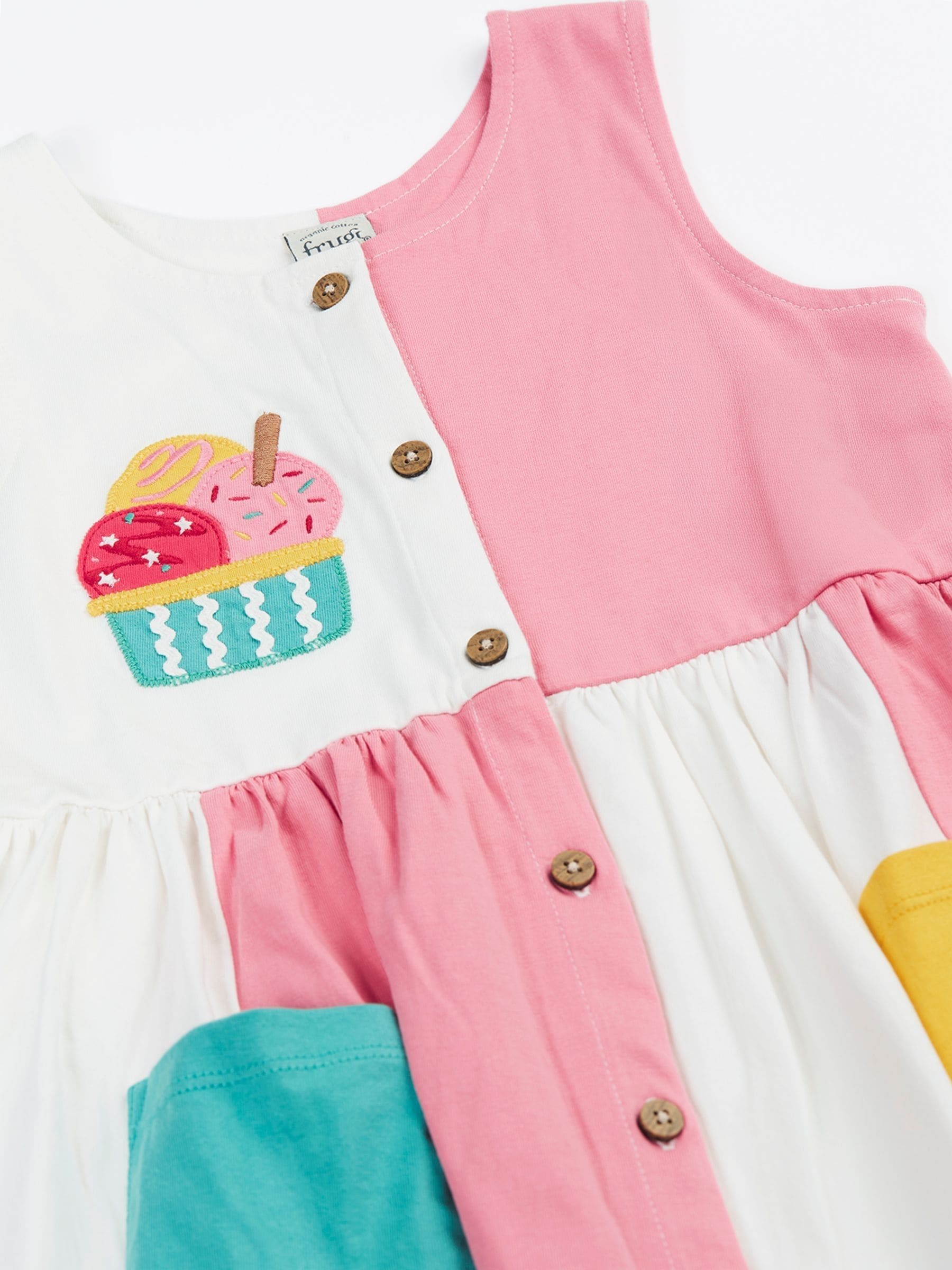 Frugi Pink Henny Hotchpotch Dress image 3