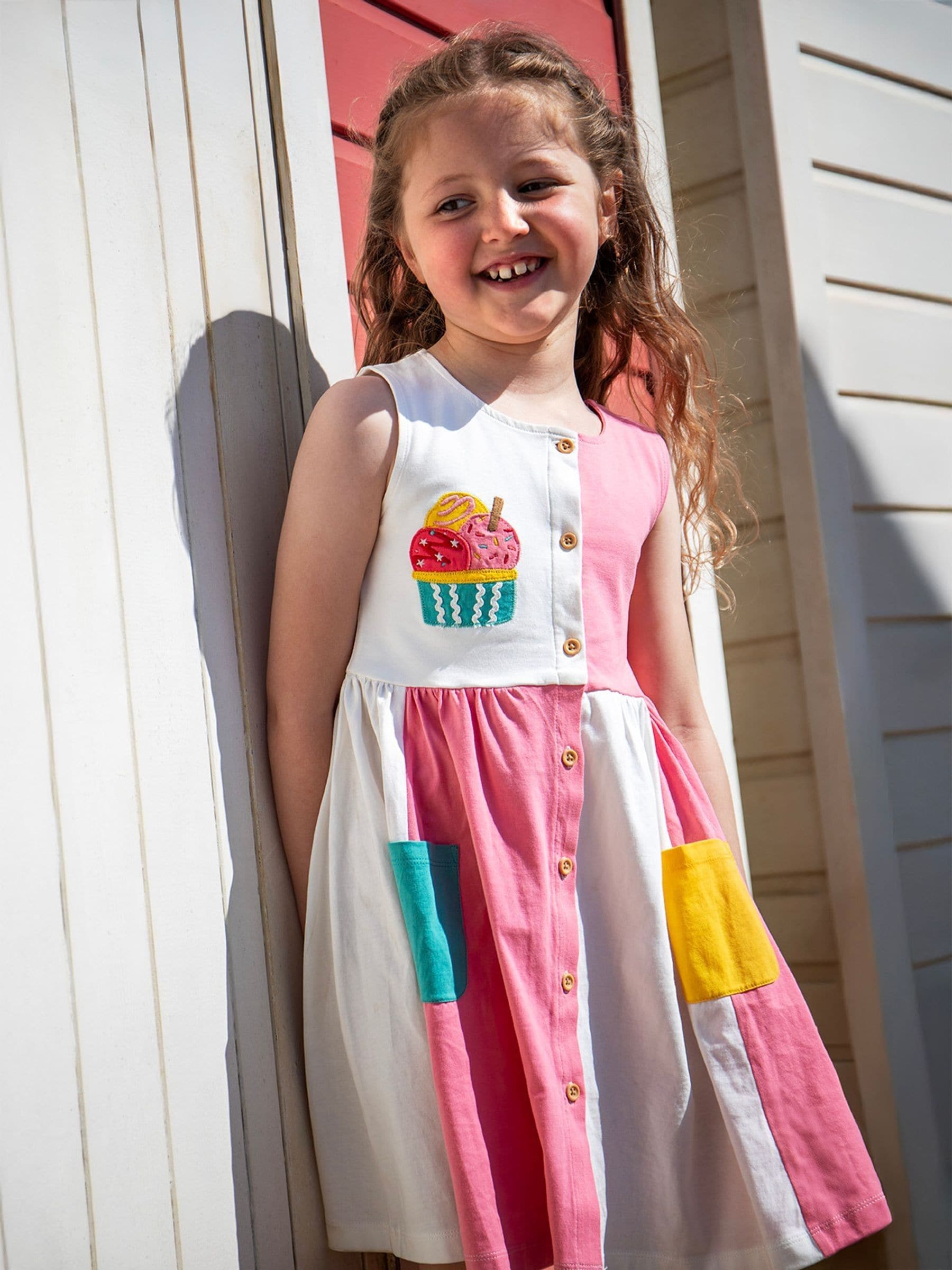 Frugi Pink Henny Hotchpotch Dress image 4