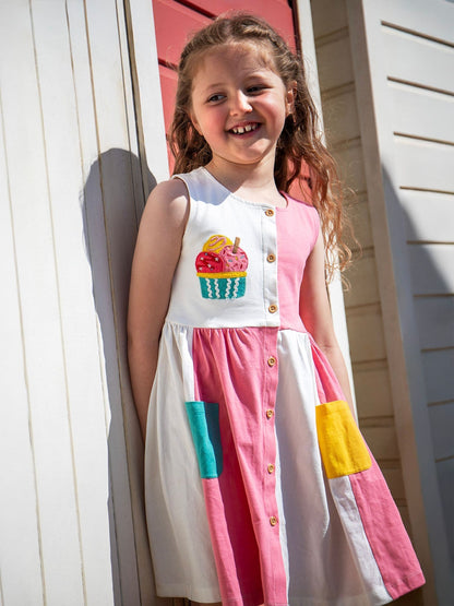 Frugi Pink Henny Hotchpotch Dress image 4