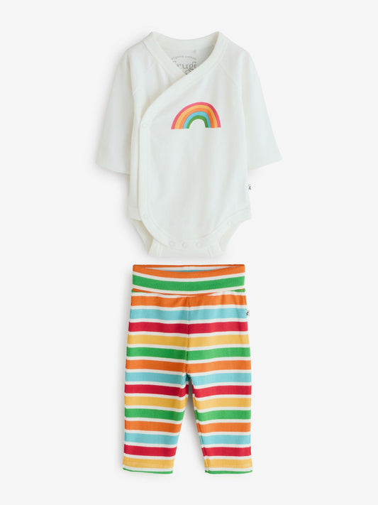 Frugi Blue Rudi Rib Outfit Bodysuit And Leggings Set image 1