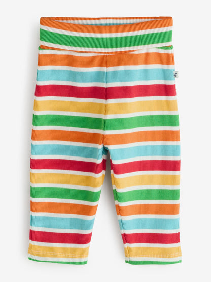 Frugi Blue Rudi Rib Outfit Bodysuit And Leggings Set image 3