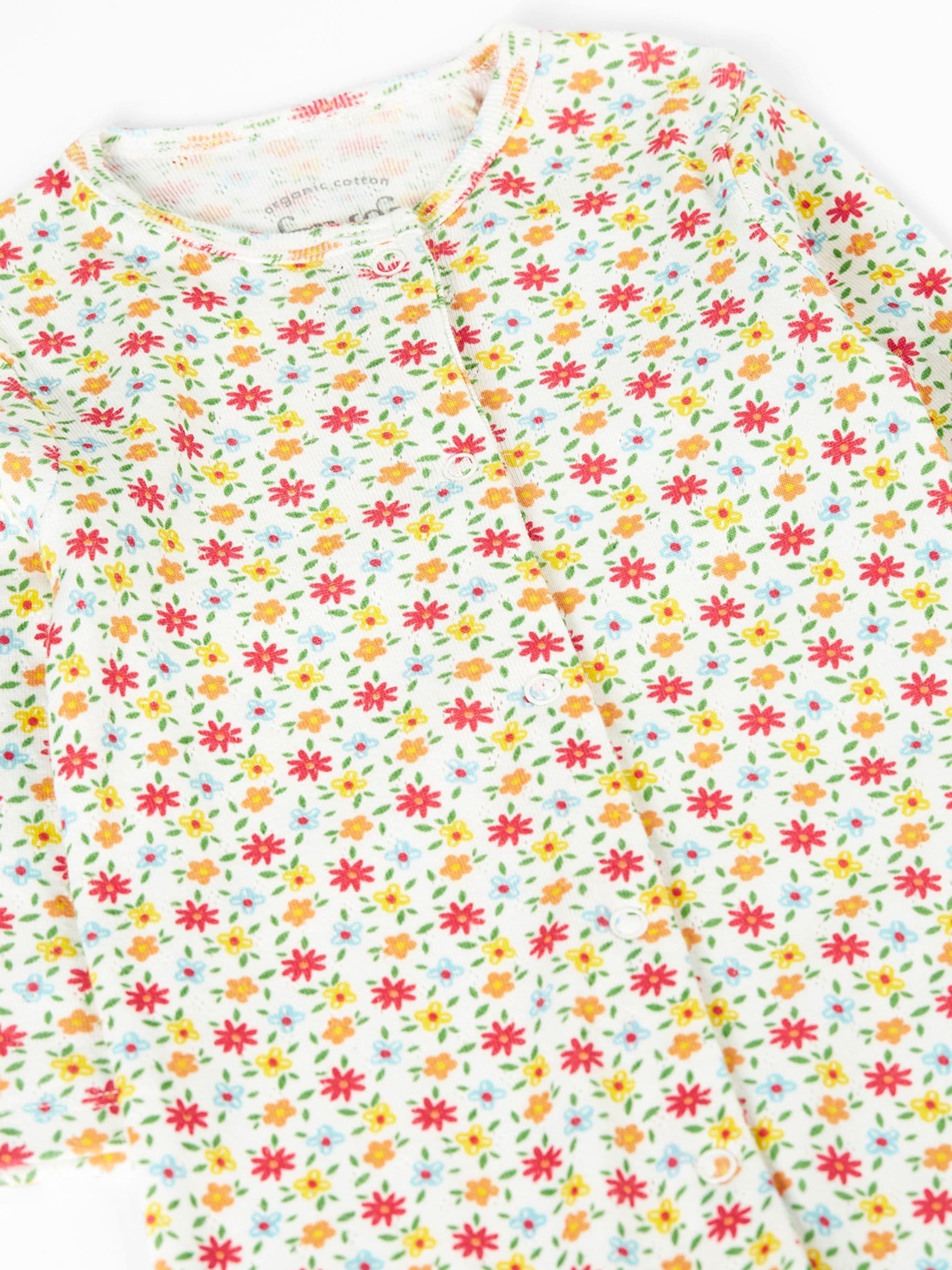 Frugi White Lovely Pointelle Babygrow Sleepsuit image 2