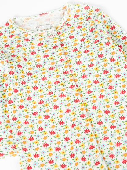 Frugi White Lovely Pointelle Babygrow Sleepsuit image 2