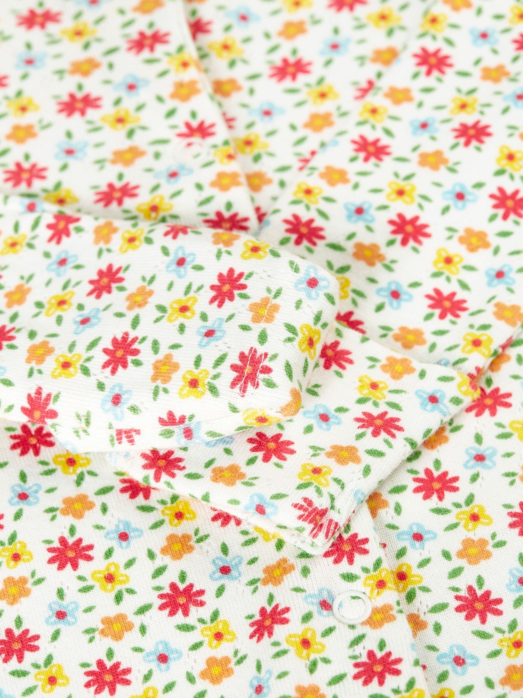 Frugi White Lovely Pointelle Babygrow Sleepsuit image 3