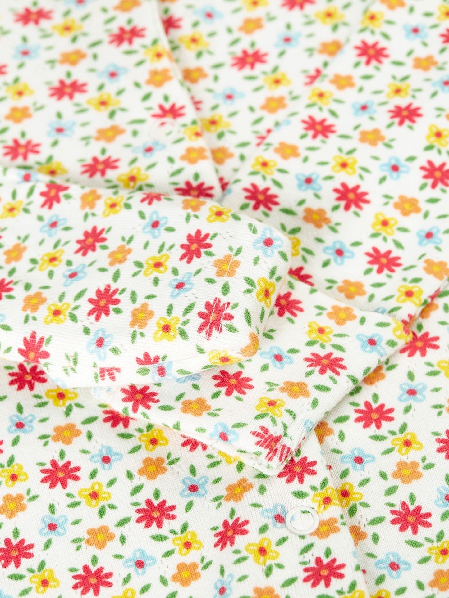 Frugi White Lovely Pointelle Babygrow Sleepsuit image 3