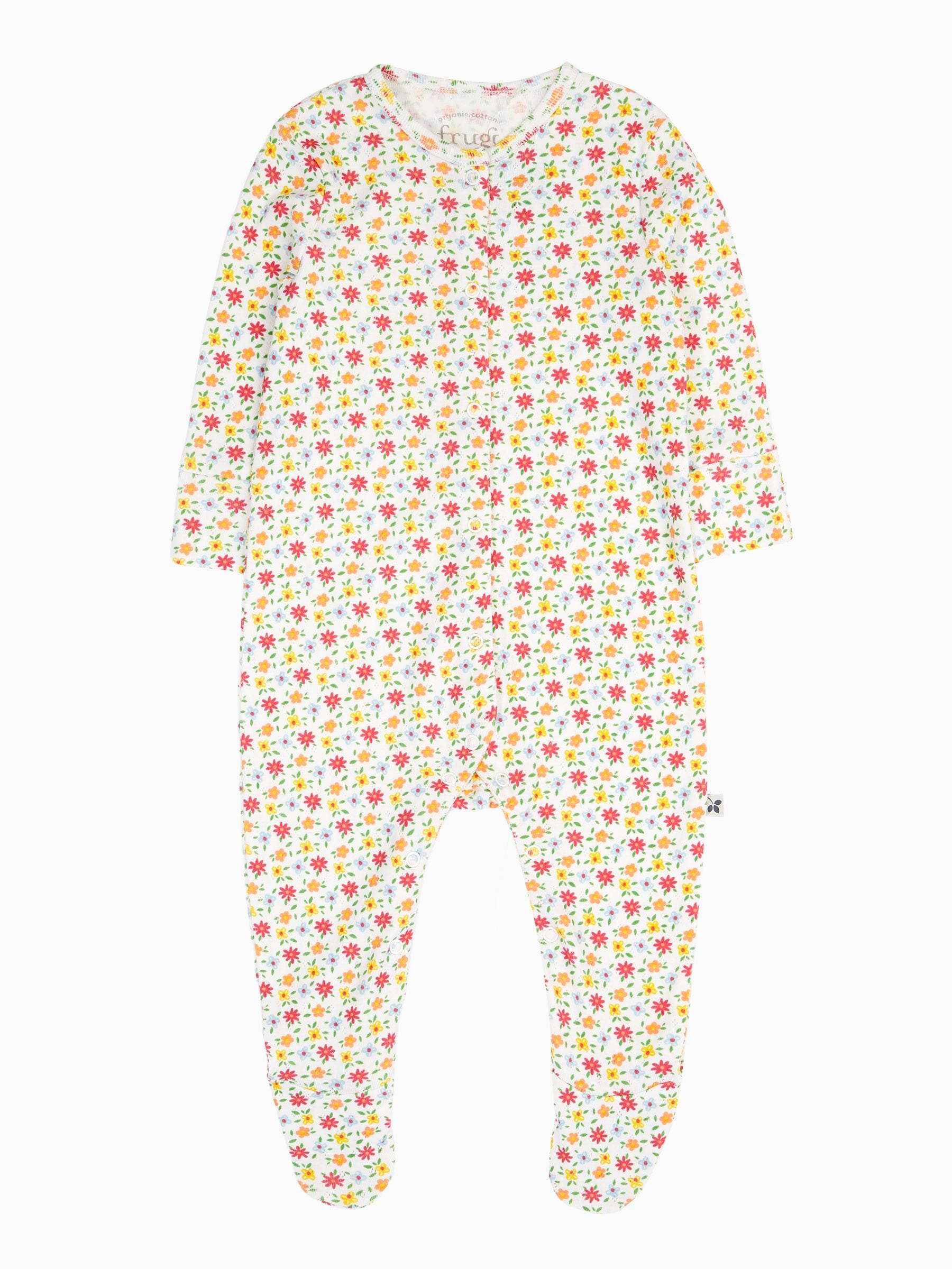 Frugi White Lovely Pointelle Babygrow Sleepsuit image 1
