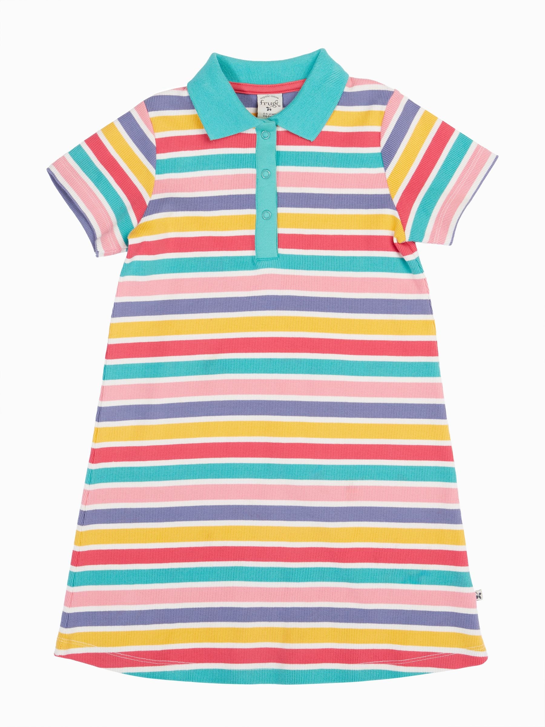 Frugi Blue Erin Ribbed Dress image 1