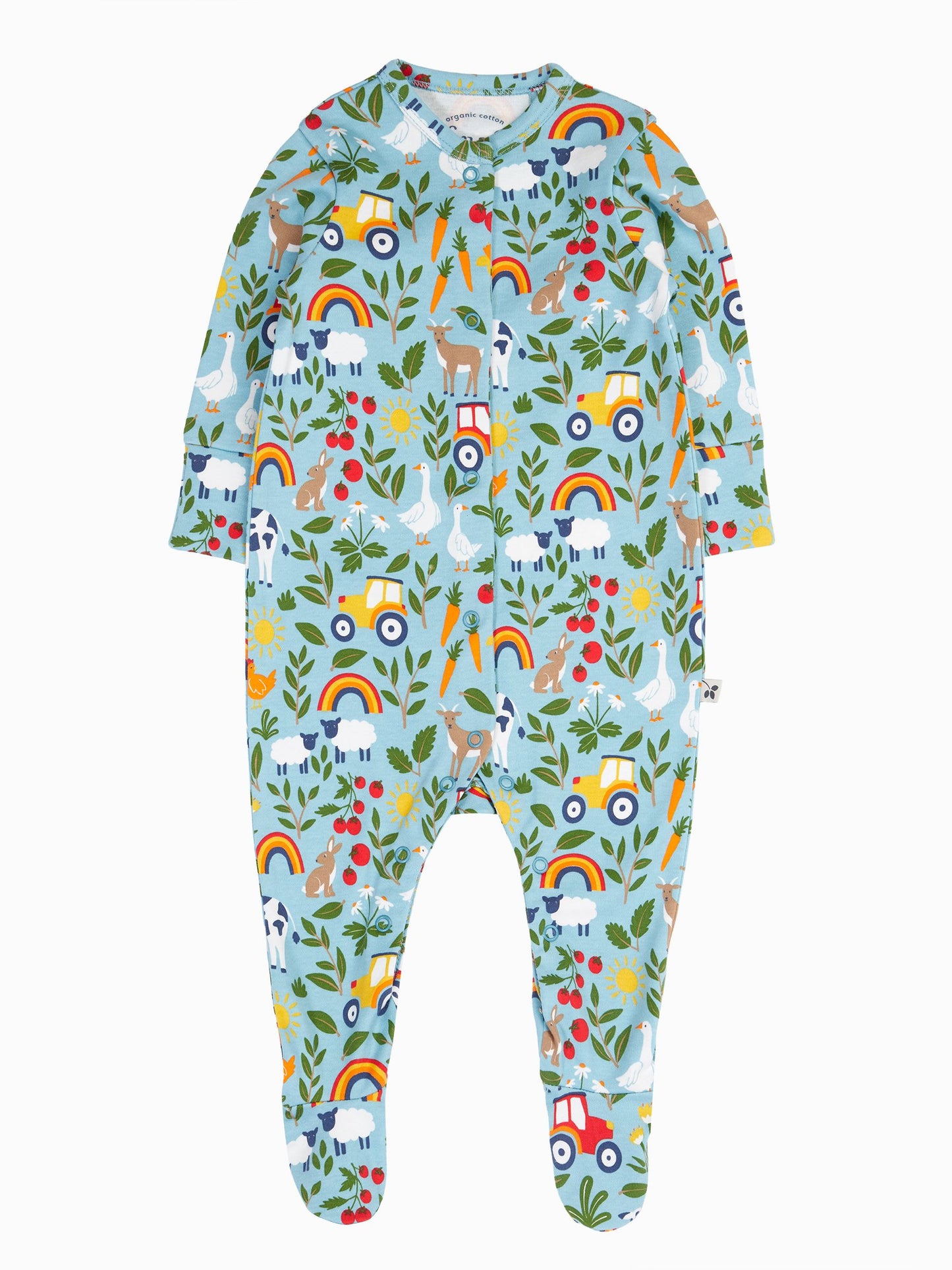Frugi Blue Lovely Babygrow Sleepsuit image 2