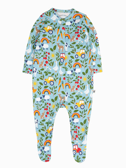 Frugi Blue Lovely Babygrow Sleepsuit image 2