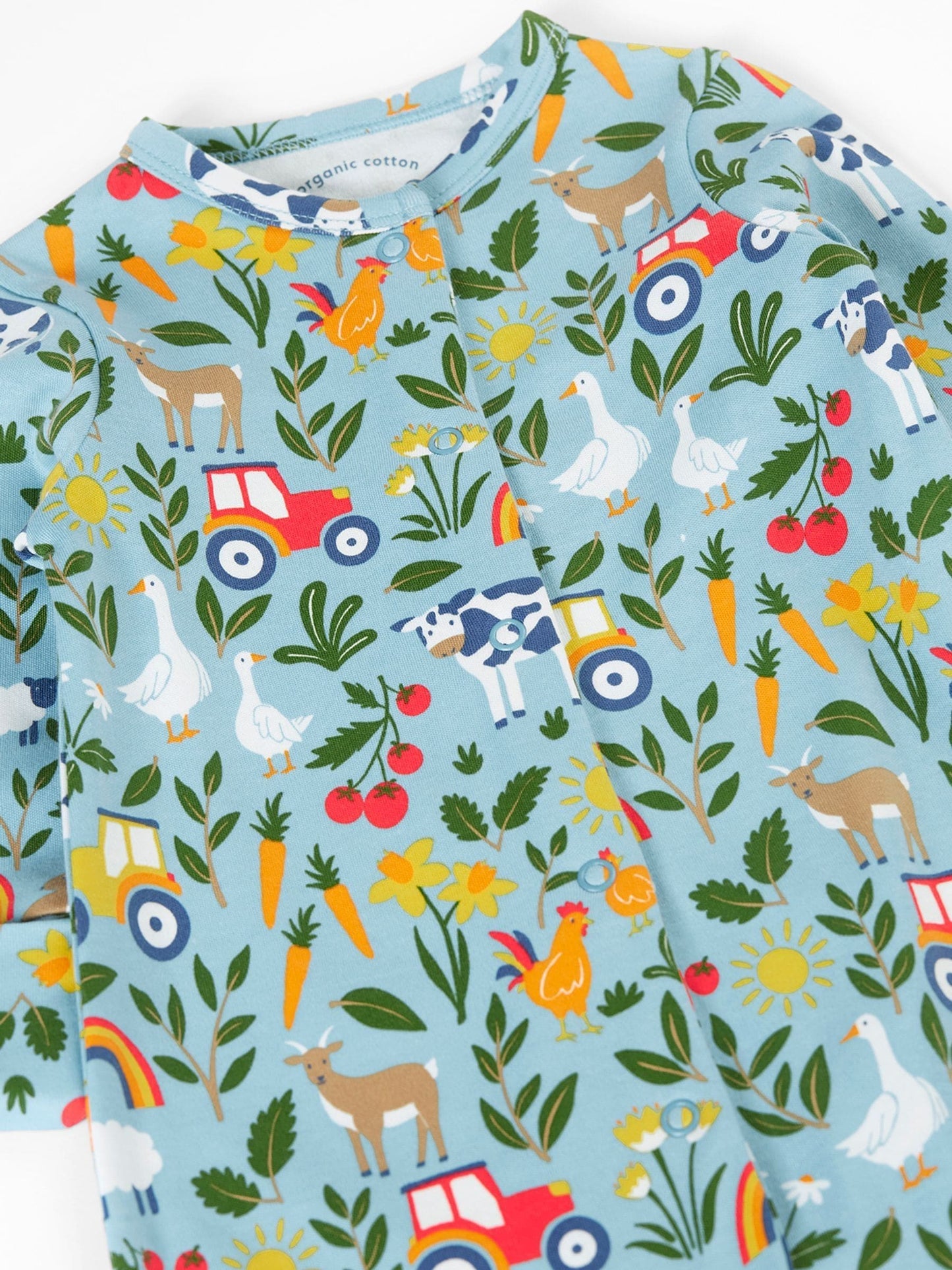 Frugi Blue Lovely Babygrow Sleepsuit image 3