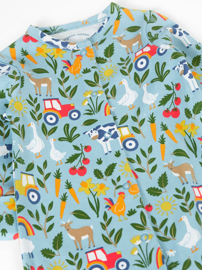 Frugi Blue Lovely Babygrow Sleepsuit image 3