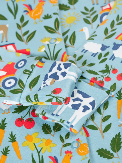 Frugi Blue Lovely Babygrow Sleepsuit image 4