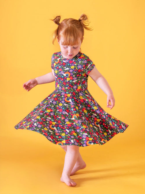 Dsiney Kidz - Frugi Blue Spring Skater Dress image 1
