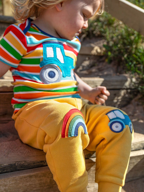 Frugi Yellow Character Joggers image 1