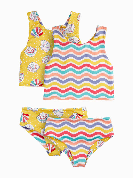 Dsiney Kidz - Frugi Yellow Tegan Reversible Tankini image 1