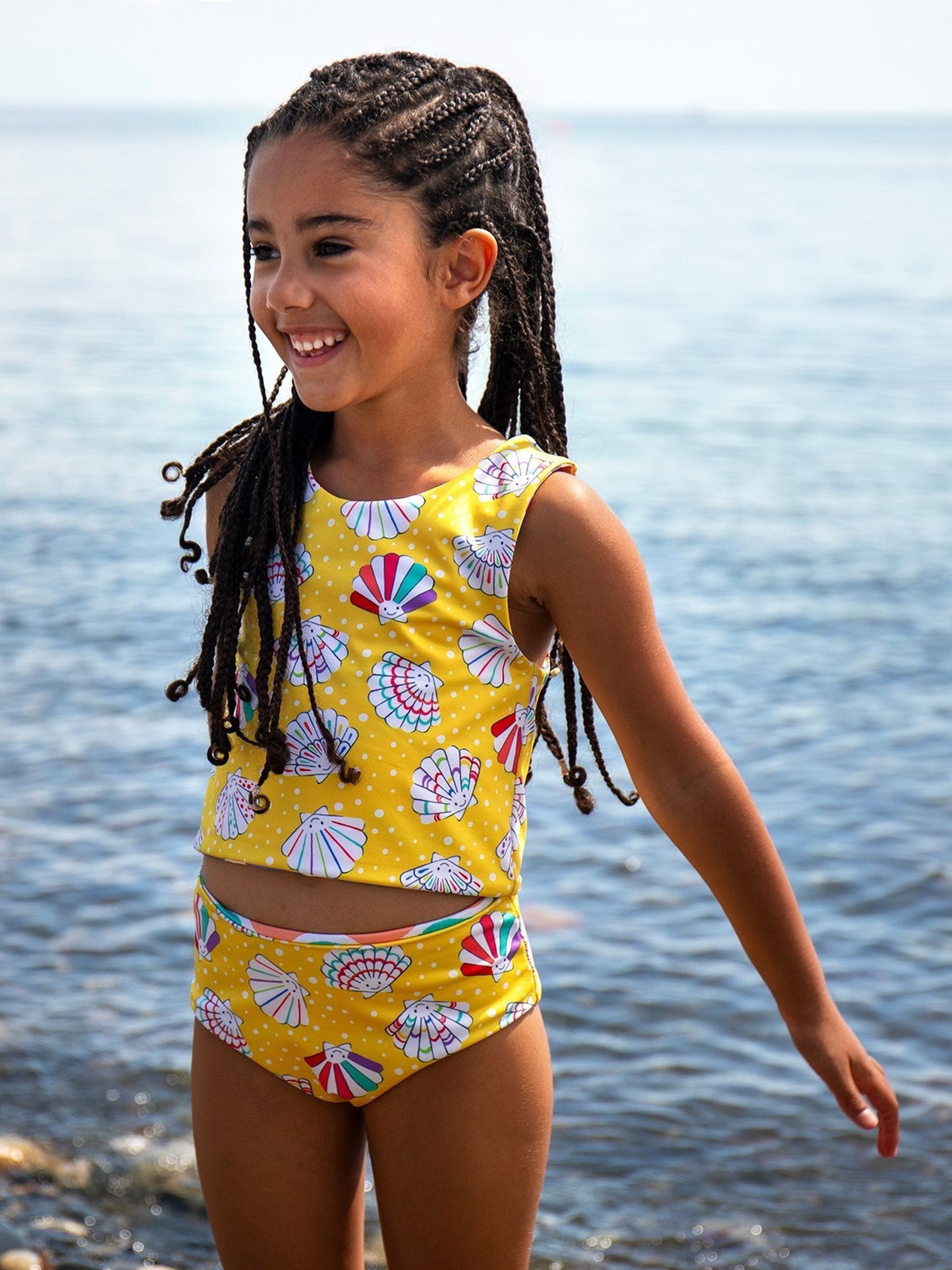 Frugi Yellow Tegan Reversible Tankini image 6