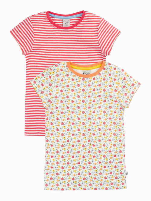 Dsiney Kidz - Frugi White Pip Pointelle T-Shirts 2 Pack image 1