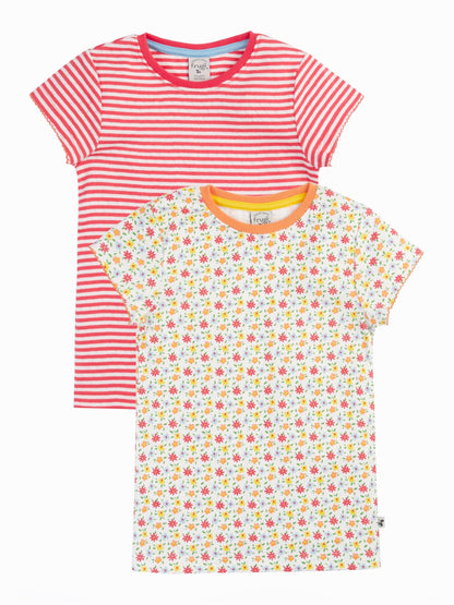 Frugi White Pip Pointelle T-Shirts 2 Pack image 1