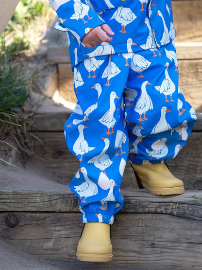 Frugi Blue Puddle Buster Printed Trousers image 7