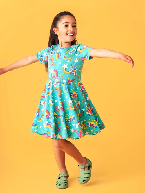 Dsiney Kidz - Frugi Blue Sunshine Skater Dress image 1