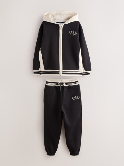 Dsiney Kidz - Baker by Ted Baker Black 3 Piece Varsity Hoodie T-Shirt and Joggers Set image 8