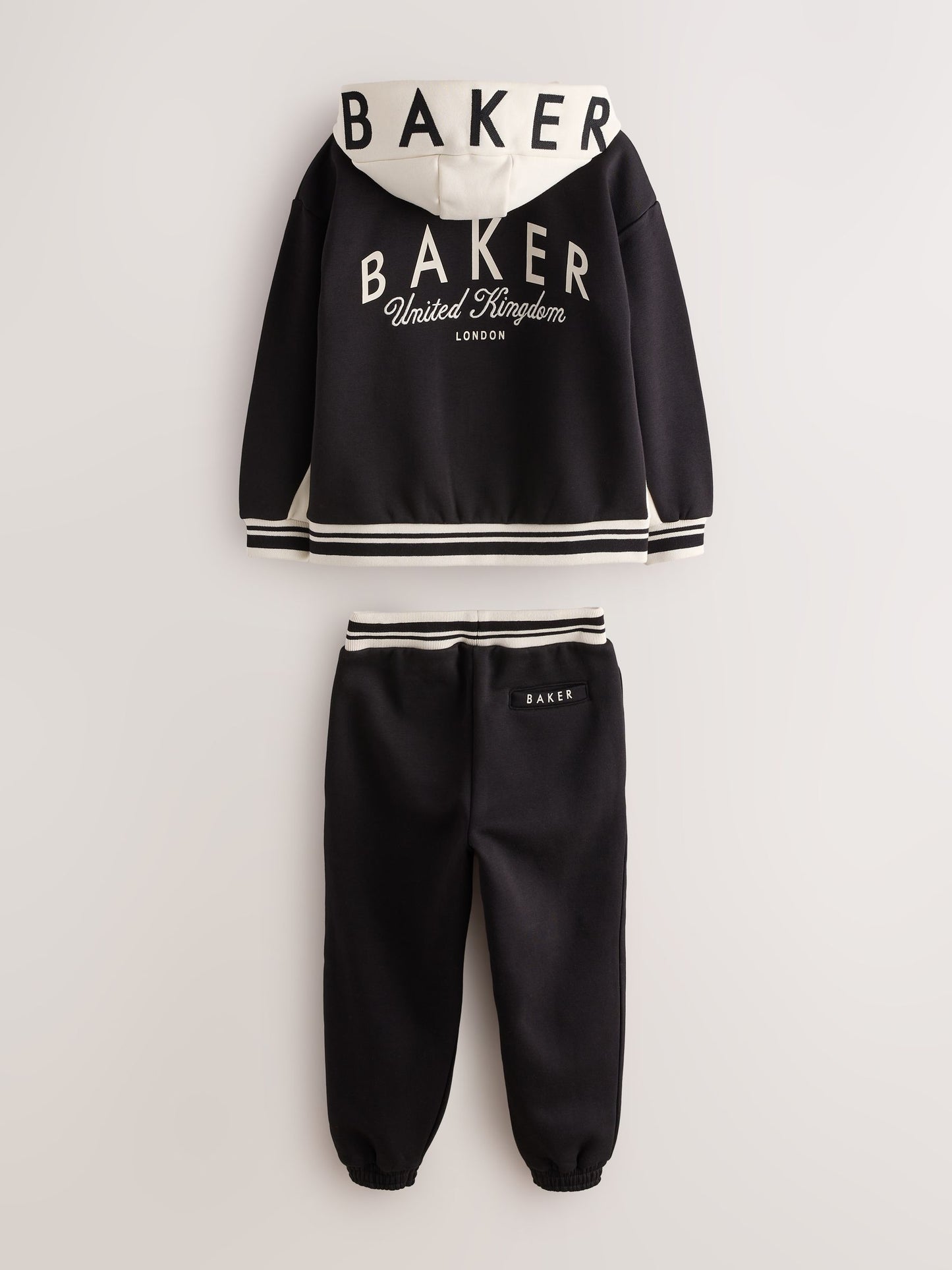 Dsiney Kidz - Baker by Ted Baker Black 3 Piece Varsity Hoodie T-Shirt and Joggers Set image 9