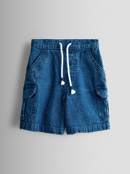 Dsiney Kidz - JoJo Maman Bébé Light Wash Denim Denim Cargo Shorts image 1