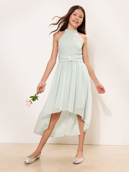 Dsiney Kidz - Lipsy Green Sleeveless Bow Waist Occsasion Dress (7-16yrs) image 1