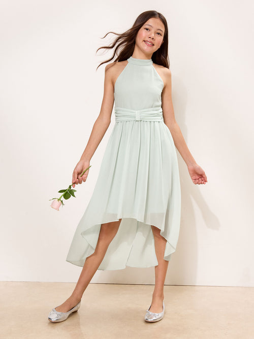 Dsiney Kidz - Lipsy Green Sleeveless Bow Waist Occsasion Dress (7-16yrs) image 1