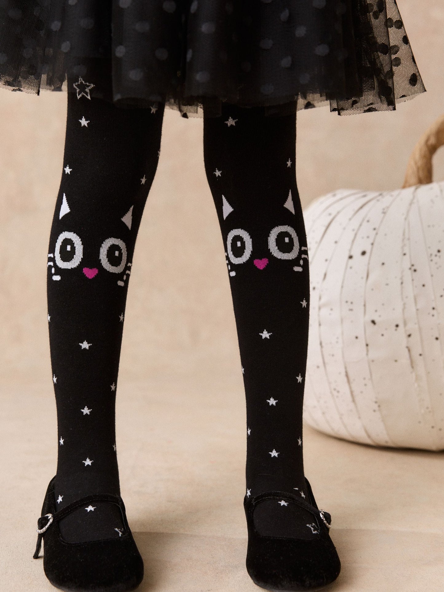 Dsiney Kidz - Black Cat Cotton Rich Halloween Tights image 1